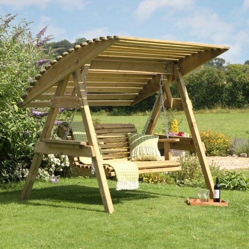 Wooden garden swing - garden,
